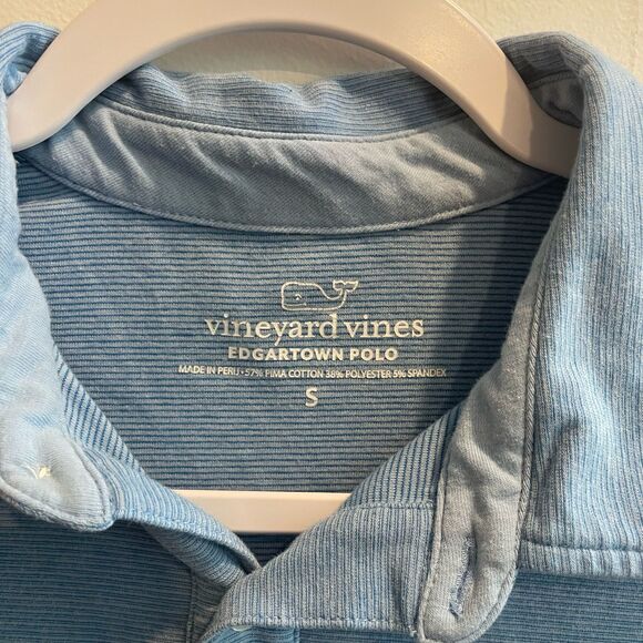 Vineyard Vines Edgartown Polo Shirt Men Small Blue Pima Cotton Blend Preppy Golf - Picture 7 of 9